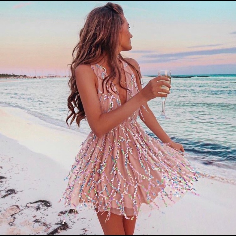 NWT RAINBOW SEQUIN DRESS